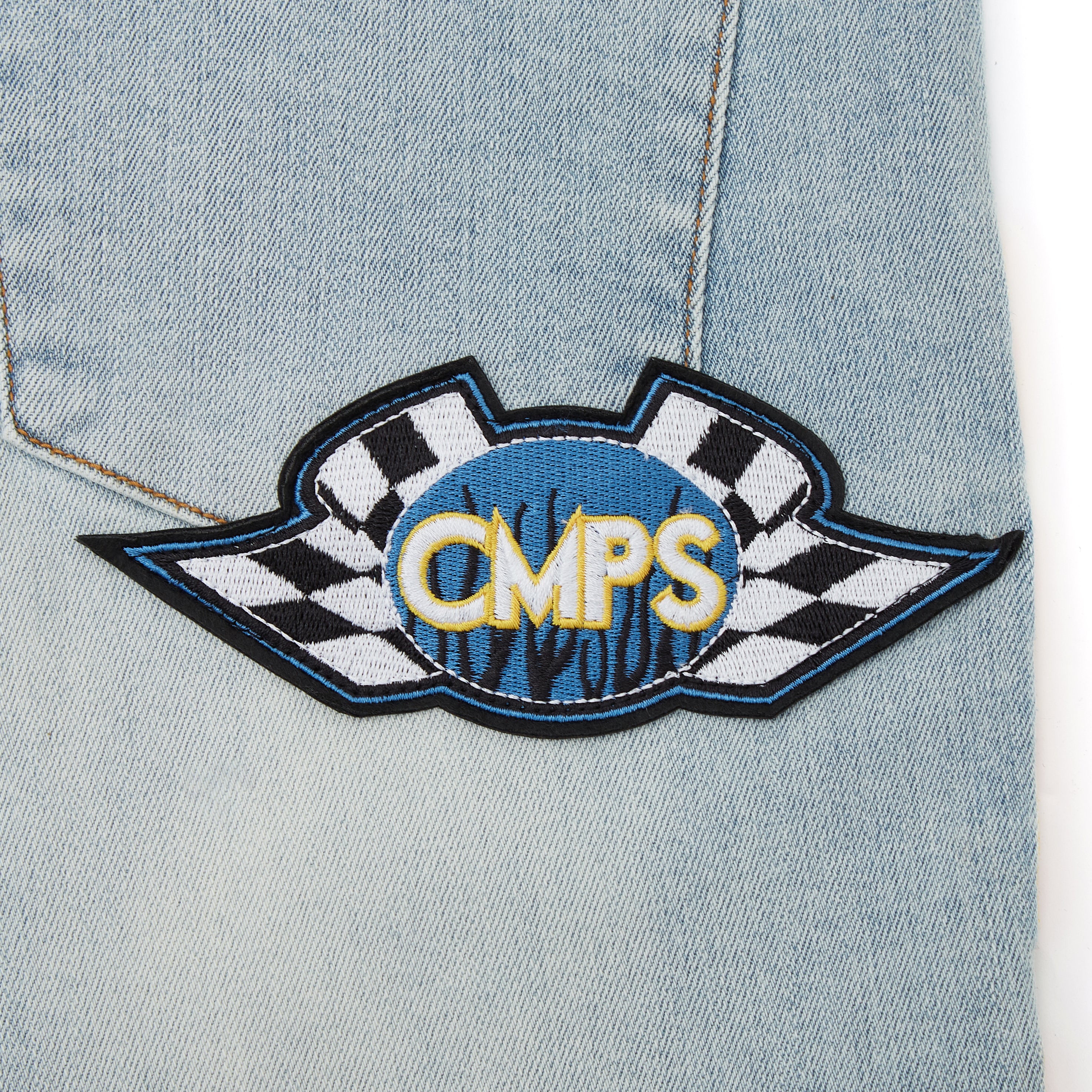 Motor Sports Denim Shorts - Washed Blue